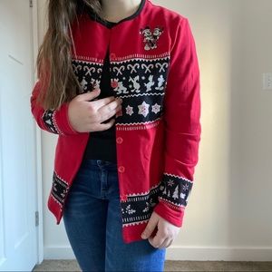 Red Disney Christmas Cardigan Button Up